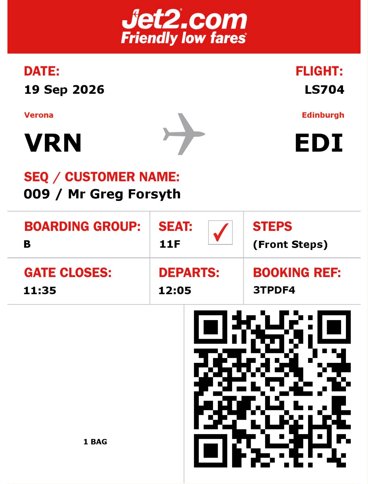 Greg Forsyth return boarding pass